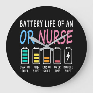Grande Horloge Ronde Batterie de vie d'un graphique d'humour d'infirmiè