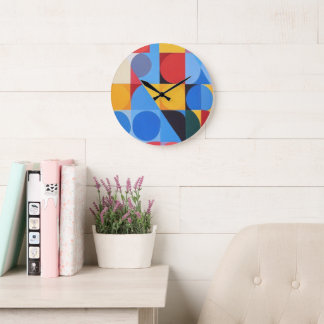 Grande Horloge Ronde Bauhaus Abstrait