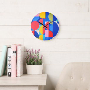 Grande Horloge Ronde Bauhaus Abstrait