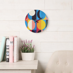 Grande Horloge Ronde Bauhaus Abstrait