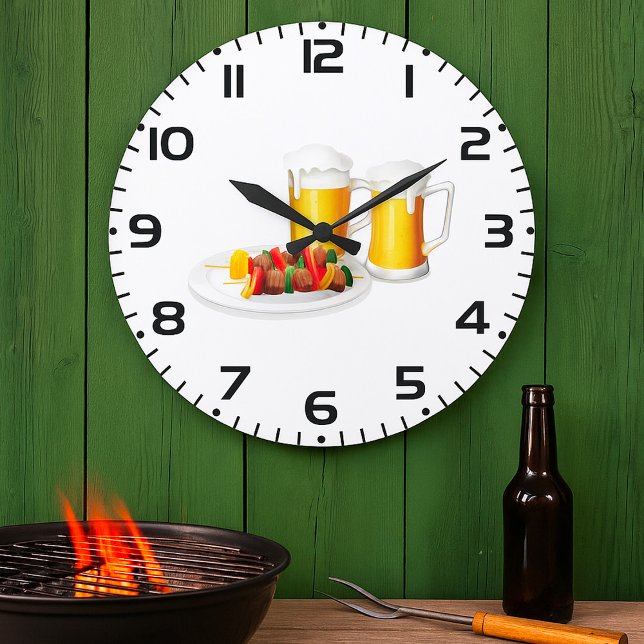 Grande Horloge Ronde BBQ brochettes et biscuits d'été de bière (Créateur téléchargé)