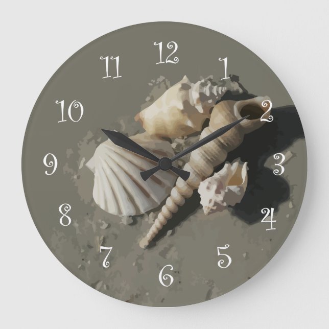 Grande Horloge Ronde Beach art Wall Clocks (Recto)