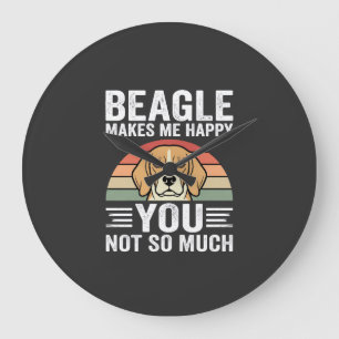Grande Horloge Ronde Beagle Me Rend Heureux Amateur De Chien
