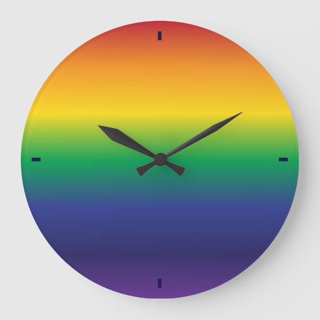 Grande Horloge Ronde Beau arc-en-ciel dégradé (Recto)