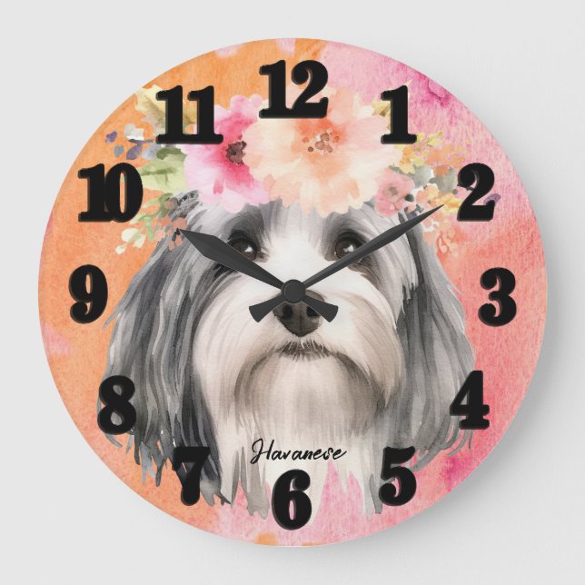 Grande Horloge Ronde Beau Chien Havanais (Recto)