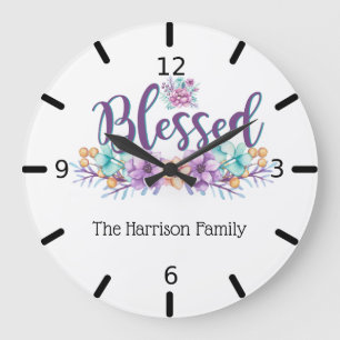 Grande Horloge Ronde Beau Floral Bénéficié