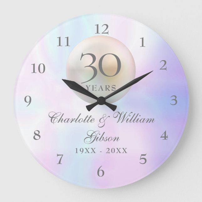 Grande Horloge Ronde Beau Pearl 30e anniversaire de Mariage (Recto)