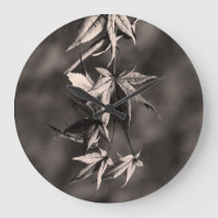 Beau Portrait japonais Feuille d'érable Sepia