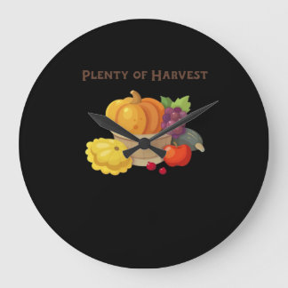 Grande Horloge Ronde Beaucoup de récoltes - Panier d'automne de la prod
