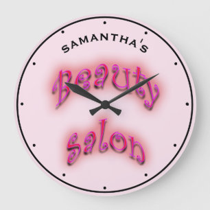 Grande Horloge Ronde Beauty Salon Pink Glow on Light Pink  