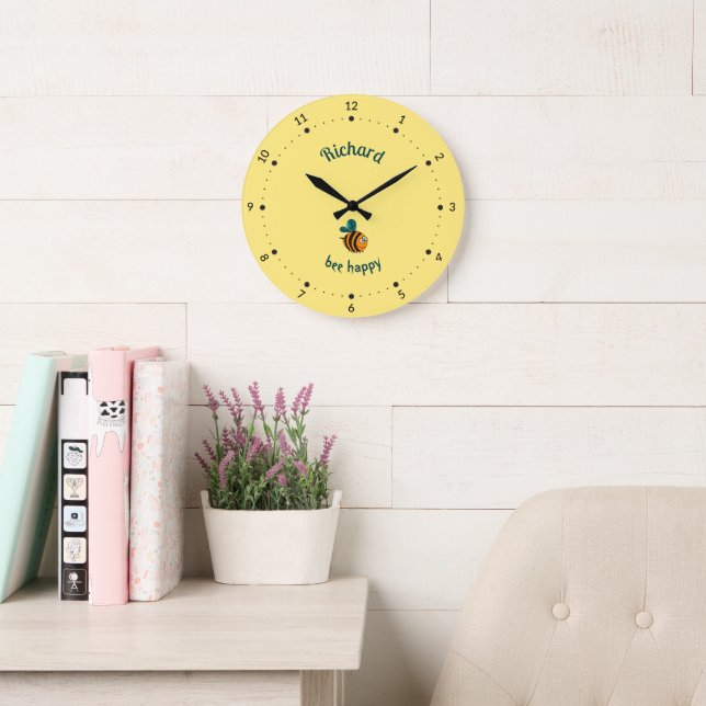 Grande Horloge Ronde Bébé abeille (Salle de lecture)