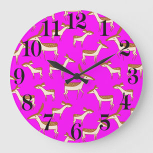 Grande Horloge Ronde Bébé mignon cerf et famille