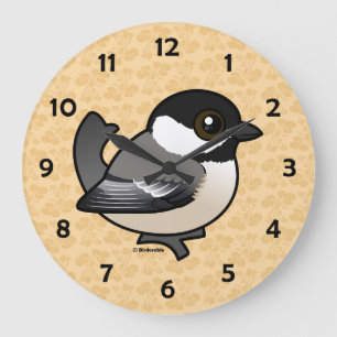 Grande Horloge Ronde Bécasseau noir Birdorable
