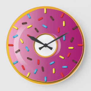 Grande Horloge Ronde Beignet vitré de fraise