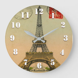 Grande Horloge Ronde Bel art vintage de Paris