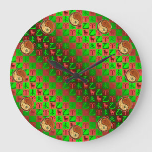 Grande Horloge Ronde Bélier & Chèvre de Bois