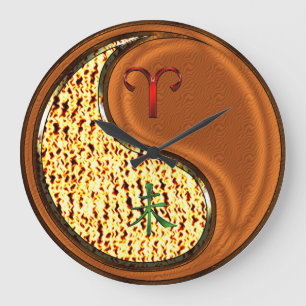 Grande Horloge Ronde Bélier & Chèvre de Bois