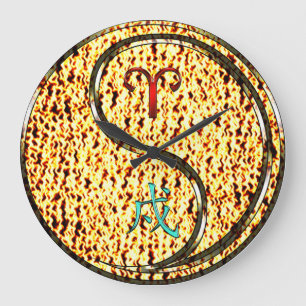 Grande Horloge Ronde Bélier & Chien de Feu