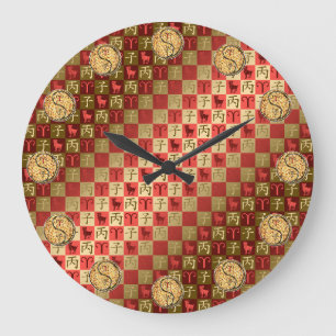 Grande Horloge Ronde Bélier & Rat de feu