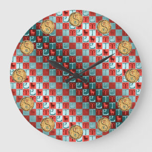 Grande Horloge Ronde Bélier & Serpent de Feu