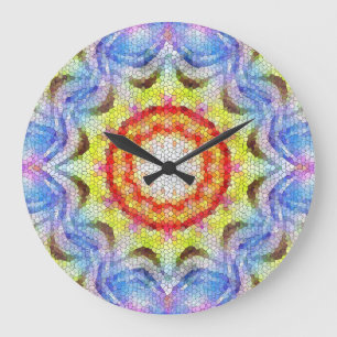 Grande Horloge Ronde Belle mosaïque de mosaïque lumineuse