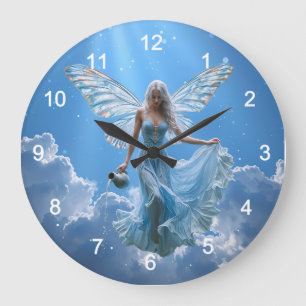 Grande Horloge Ronde Belle poitrine Aquarius dans les nuages