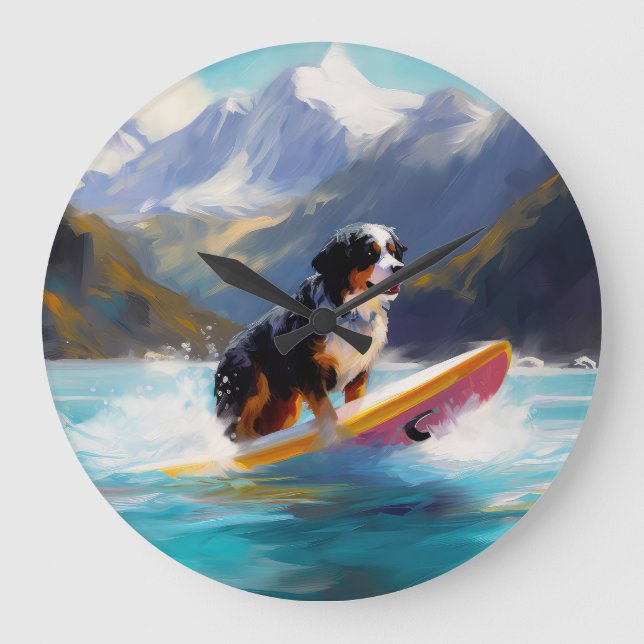 Grande Horloge Ronde Bernese Mountain Beach Surf Paining (Recto)