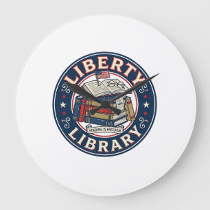 Grande Horloge Ronde Bibliothèque de la Liberté Patriotique Patriotique