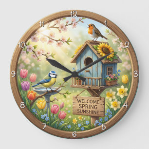 Grande Horloge Ronde Bienvenue dans la Maison de l'Oiseau au Soleil de