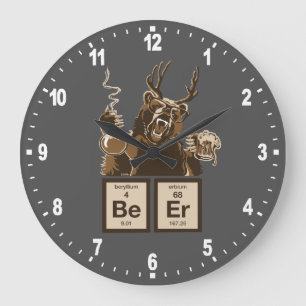 Grande Horloge Ronde Bière découverte par ours drôle de chimie