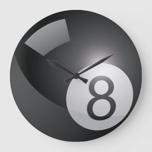 Grande Horloge Ronde Billard 8 balles