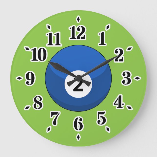 Grande Horloge Ronde Billard bleu numéro deux (Recto)