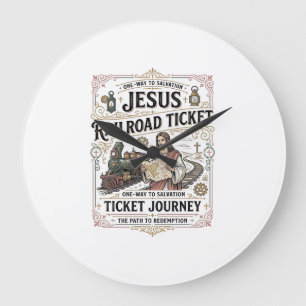 Grande Horloge Ronde Billet de train Jésus Voyage Billet de train Jésus