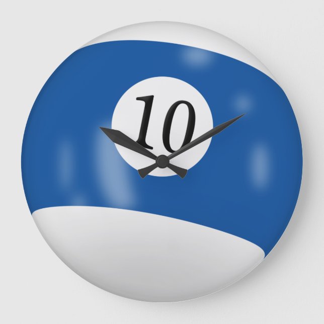 Grande Horloge Ronde Billiard Ball Numéro 10 (Recto)