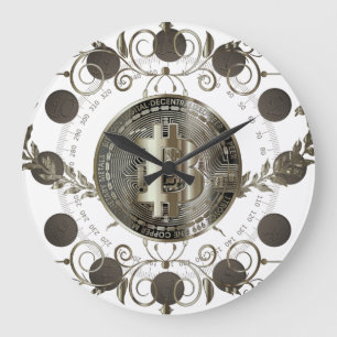 Grande Horloge Ronde Bitcoin Gold Coin