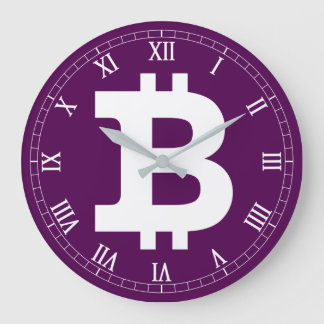 Grande Horloge Ronde Bitcoin logo graphisme entreprise, mur de bureau