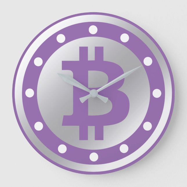Grande Horloge Ronde Bitcoin logo graphisme entreprise, mur de bureau (Recto)
