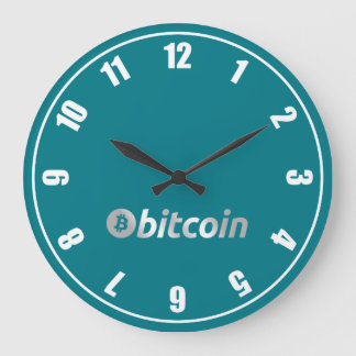 Grande Horloge Ronde Bitcoin logo graphisme entreprise, mur de bureau