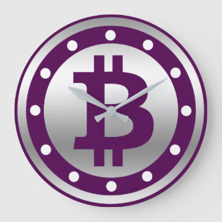 Grande Horloge Ronde Bitcoin logo graphisme entreprise, mur de bureau