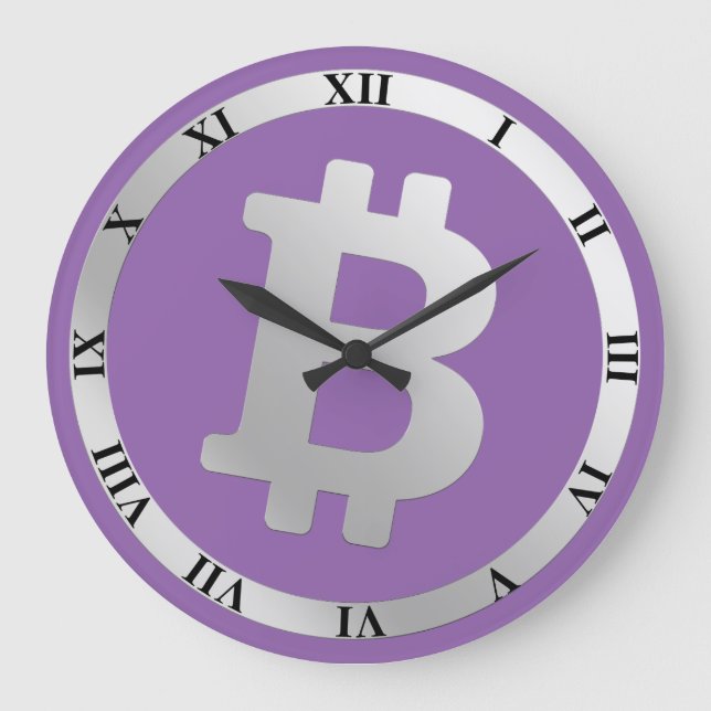 Grande Horloge Ronde Bitcoin logo graphisme entreprise, mur de bureau (Recto)