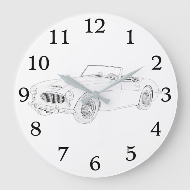 Grande Horloge Ronde Black and White Austin Healey (Recto)