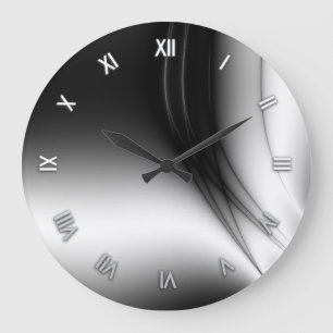 Grande Horloge Ronde Black and White Estuary Wall