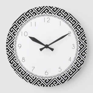 Grande Horloge Ronde Black and White Greek