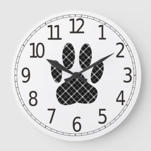 Grande Horloge Ronde Black And White Tartan