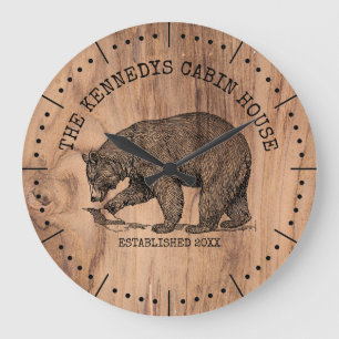 Grande Horloge Ronde Black Bear Family