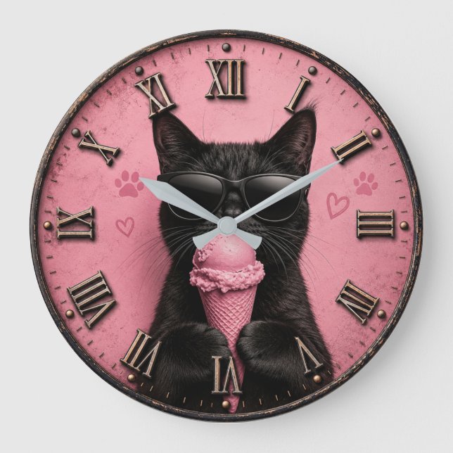 Grande Horloge Ronde Black Cat Ice Cream  (Recto)