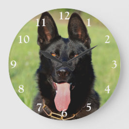 Grande Horloge Ronde Black German Shepherd Dog