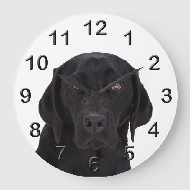 Grande Horloge Ronde Black Labrador Retriever (Recto)