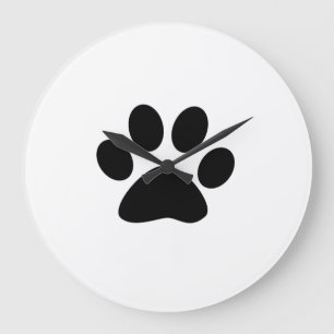 Grande Horloge Ronde Black Paw Prints