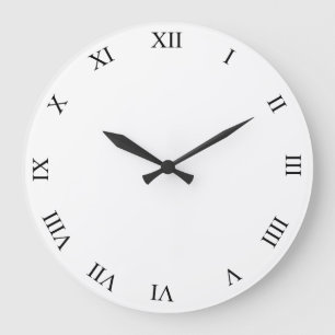 Grande Horloge Ronde Black Roman Clock Face Round Clock